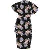 Women's Floral Print Dress Sexy V Neck Ruffle Sleeves Faux Wrap Ruched Bodycon Dress