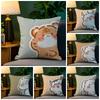 Pillow Case Natural Linen Pillow Case DoubleSided Decor Sofa Pillowcase Home Decor Cute Heartwarming Animals Zodiac Signs
