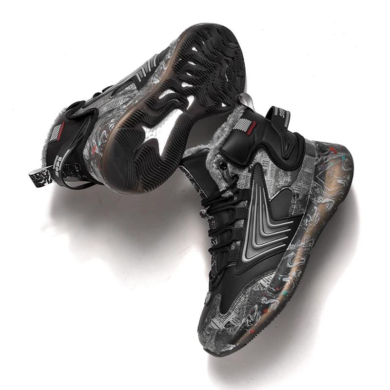 Winter Warm Street Style Men's Snow Boots Height Increasing Light Adult Man Sports Casual Short Plush Shoes Sneakers