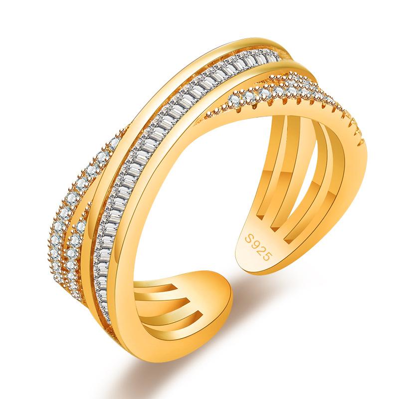 New 925 Sterling Silver Ring AAA Zircon Adjustable Size Engagement Rings for Women Wedding Ring Party Fashion Nice Jewelry Gift