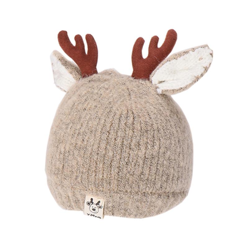 

Шапка Рождественская Шапка Вязаная Детская Малыш Зимняя Теплая Вязаная Шапка с Рогами Оленя для Младенцев Детей