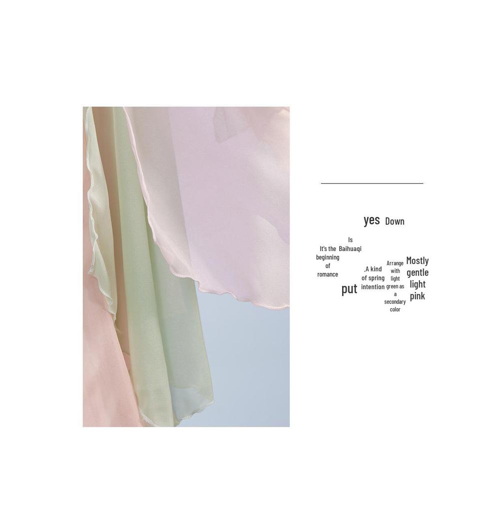 Dámské kostýmy pro klasický tanec: Vlající gáza, šifonové topy, vílí styl, starověké čínské taneční oblečení