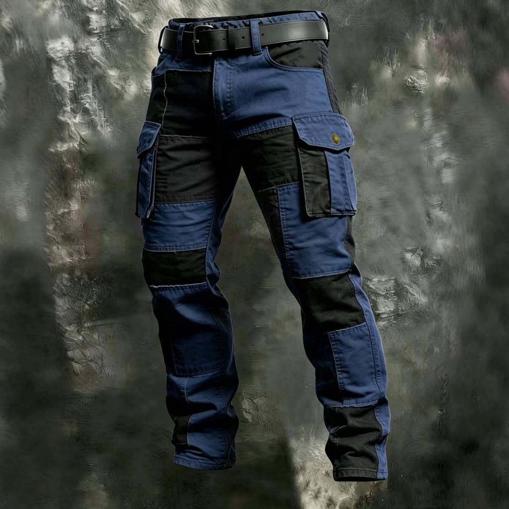2026 New Style European Men's Multi-color Block Tactical Multi-pocket Outdoor Workwear Pants