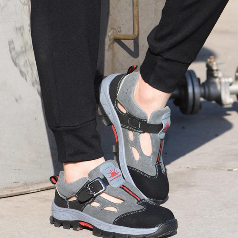 Fashion Male Safety Work Boots Men Steel Toe Sneaker Breathable Anti-puncture Indestructible Safety Shoes Work Shoes Man Sandals Women