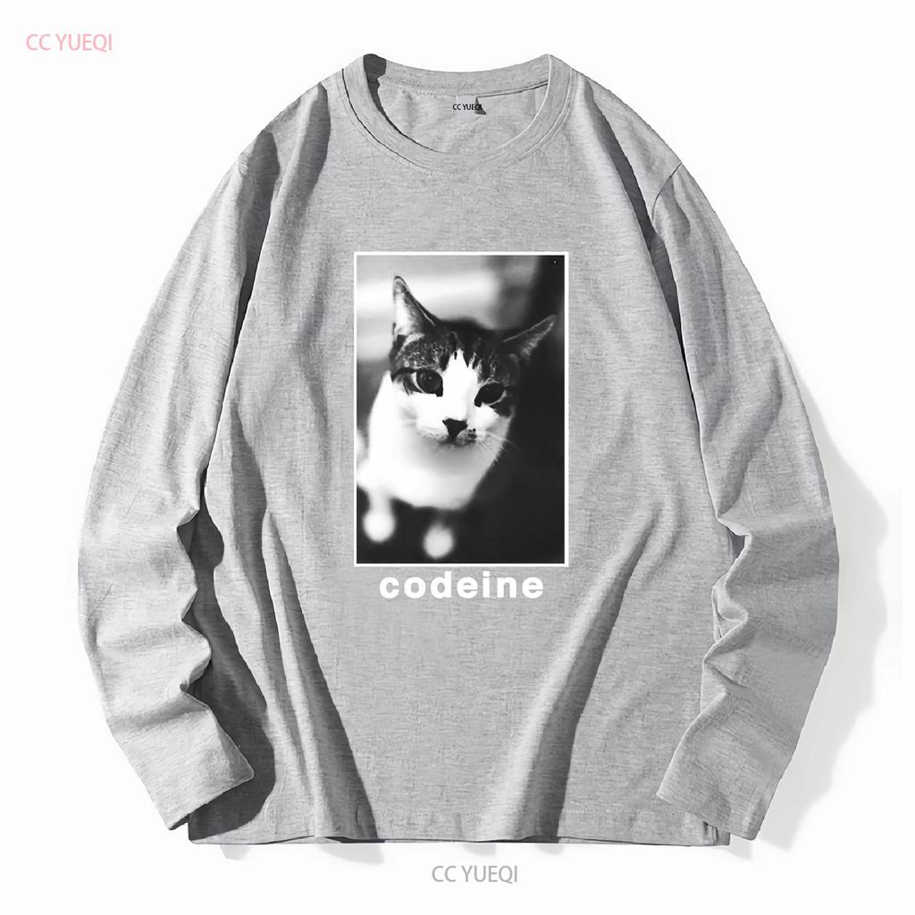 Codeine T Shirt long or short sleeves vintage Washed fashion Unisex Stylish streetwear Slightly homme designer clothes