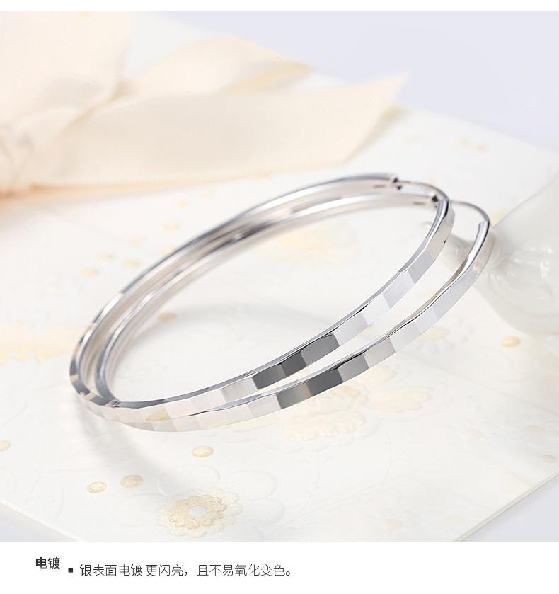 Sterling Silver Big Hoop Earrings for Women - High-End Fashion Circle Dangle Style