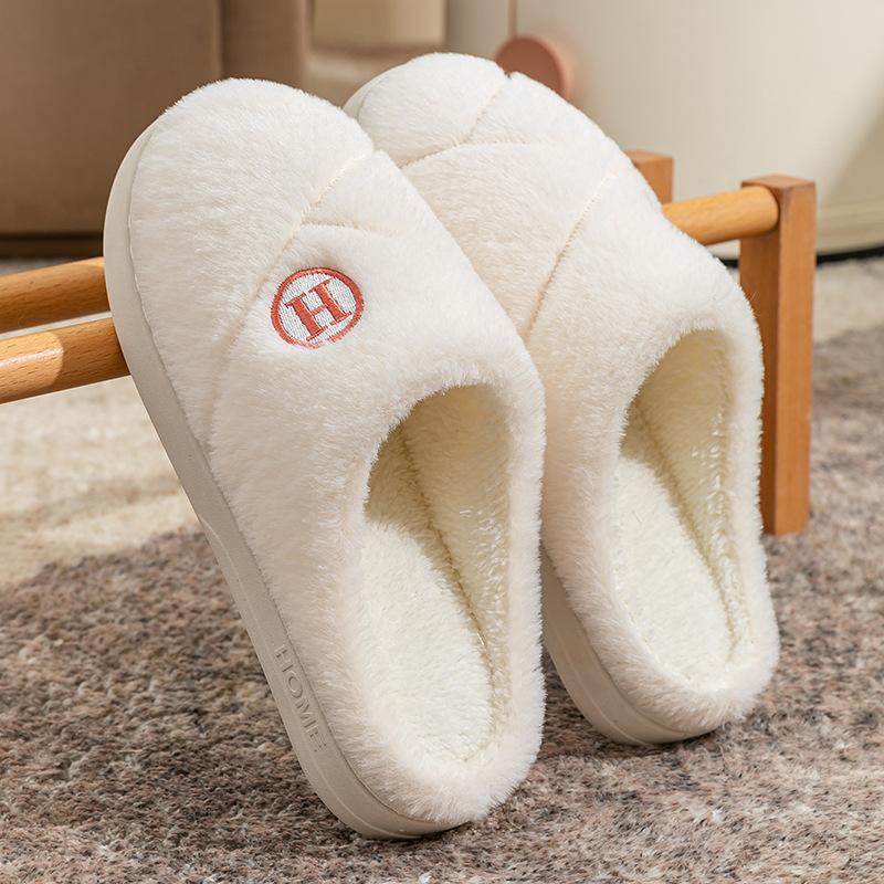 Cotton slippers autumn and winter indoor home dormitory thick sole plush warm couple shoes