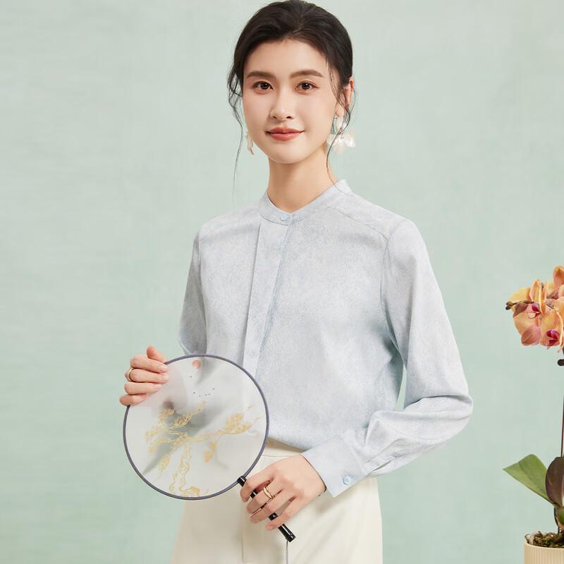 

Women s New Chinese Style Mulberry Silk Jacquard Shirt XL