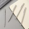 Set of 20 Elegant Silver Stainless Steel Ballpoint Pens - Durable, medium nib, twist-top design, smooth writing, perfect for off