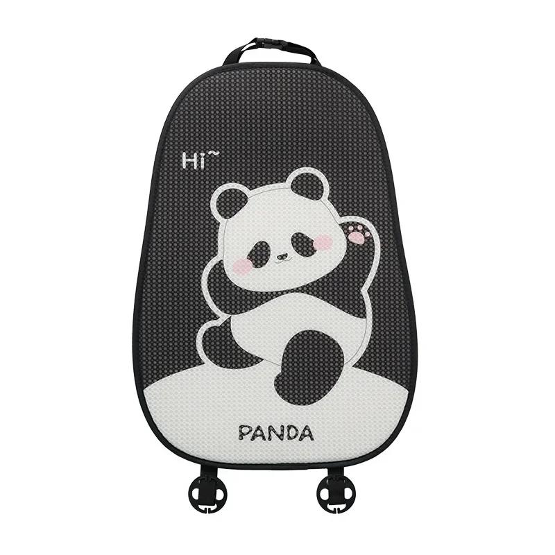 2025 Cartoon Panda Car Seat Cushion Full Set Fashion Breathable Ice Silk Car Seat Cushion Cover Anti Slip Interior Accessories