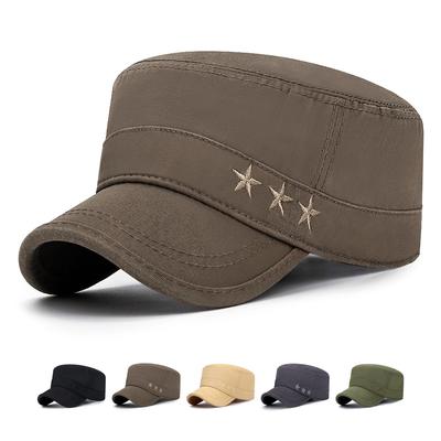 Bavlněné vojenské kšiltovky pro muže Klobouk jaro podzim výšivka Outdoor Flat Cap Trucker Snapback Baseball Cap Visors Klobouk Four Seasons