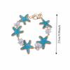 Bohemian Style Acetate Starfish Bracelet Ornaments Adjustable Acetic Acid Star Bangle with Pearl Decorations Beach Hand Chain