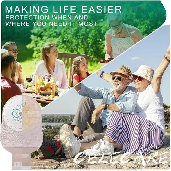 Colostomy Bags Vent 20 Pack Individually Packaged Ostomy Bag Vent, Ostomy Supplies,One-Piece Drainable Pouches with Closure for Colonoscopy Ileostomy