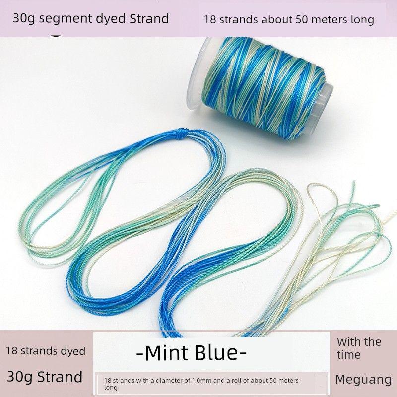 

Time and Beauty 12-прядный 18-прядный крашеный плетеный браслет-цепочка на запястье «Драконья чешуя» ручной работы DIY плетеная нить кулон шнурок 18 strands-mint blue -30g