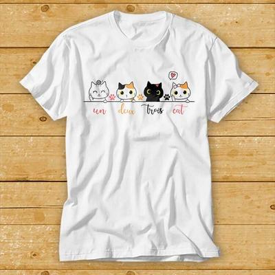 Un Deux Trois Cat Dad Mom Cat Lovers Gift T Shirt 1934