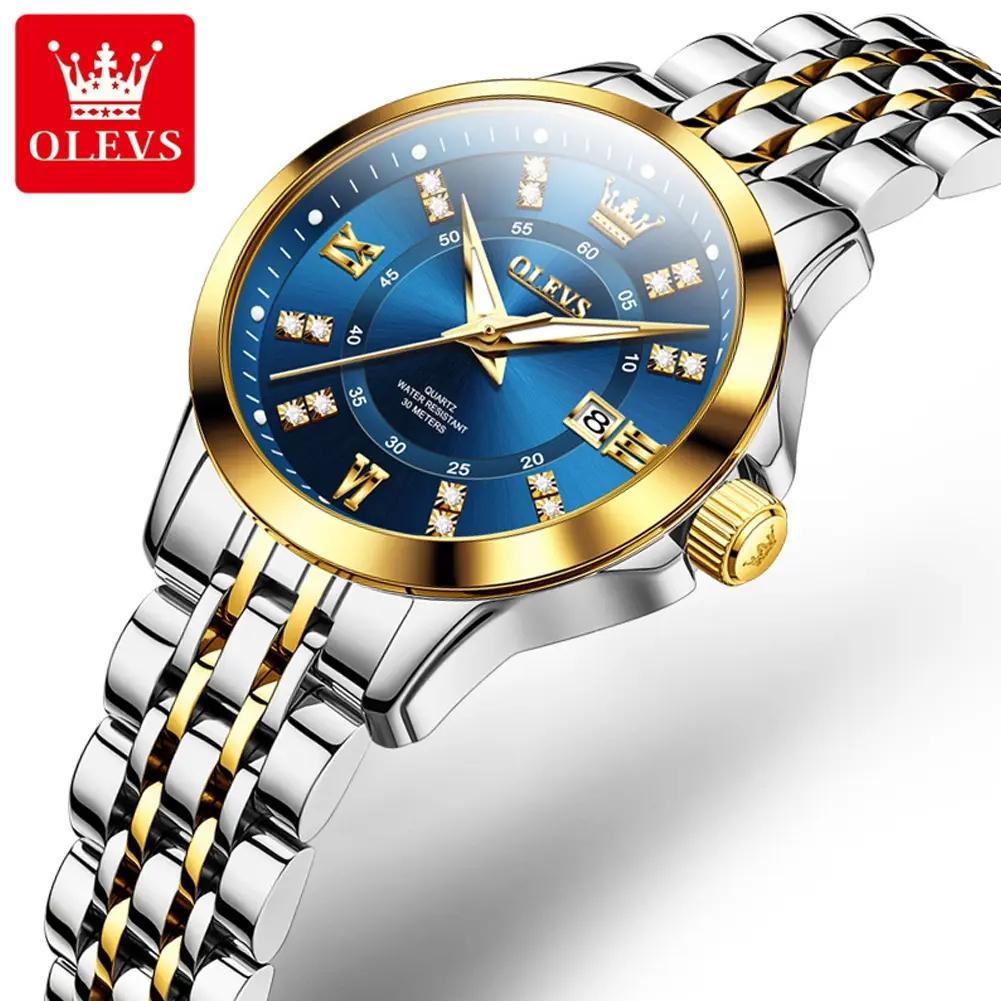OLEVS 3620 Ladies Business Waterproof Luminous Watch Women Quartz Wristwatches Female Stainless Steel Band Clock Fashion Watches