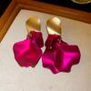 Silver Needle Rose Petal Long Earrings for Women - European and American Style, Chic Face-Slimming Dangle Jewelry
