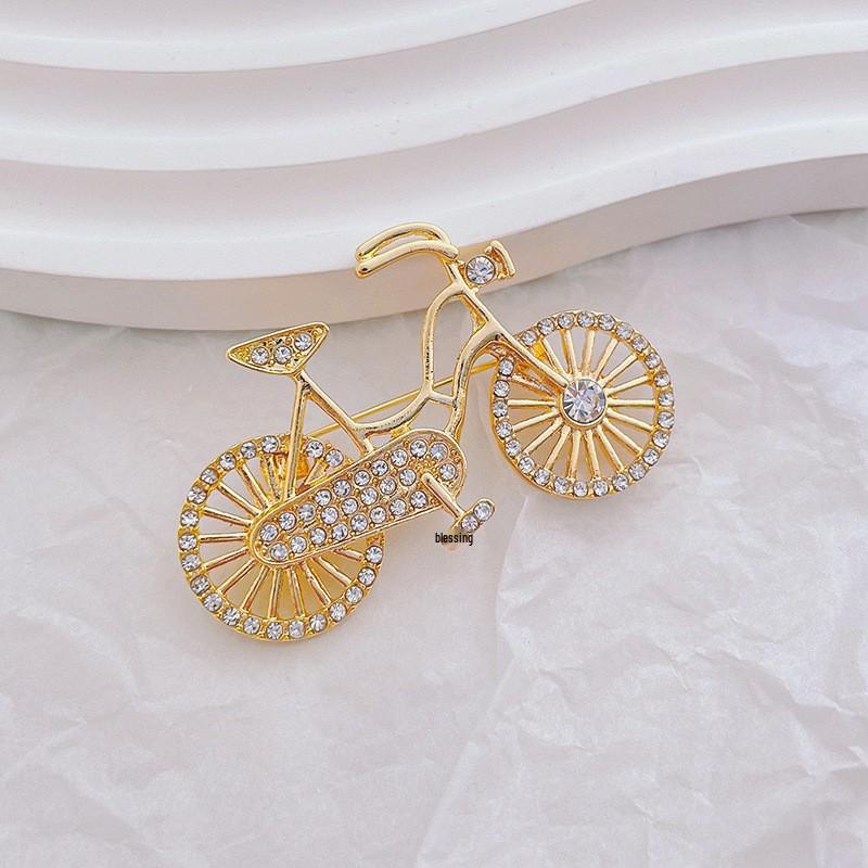 

Винтажная брошь в виде велосипеда со стразами: Высококлассная европейская и американская ретро-брошь с защитой от оголения