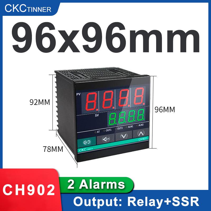 Dual Output SSR and Relay CH102 CH402 CH702 CH902 2 ALarms LCD Digital PID Intelligent Temperature Controller 100-240VAC