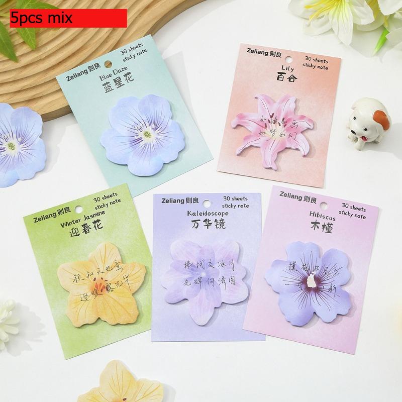 Office School Supplies Flowers Sticky Notes Cute Little Fresh N Times Special Shaped Paper Can Be Pasted Memo Pad Kawaii Gift