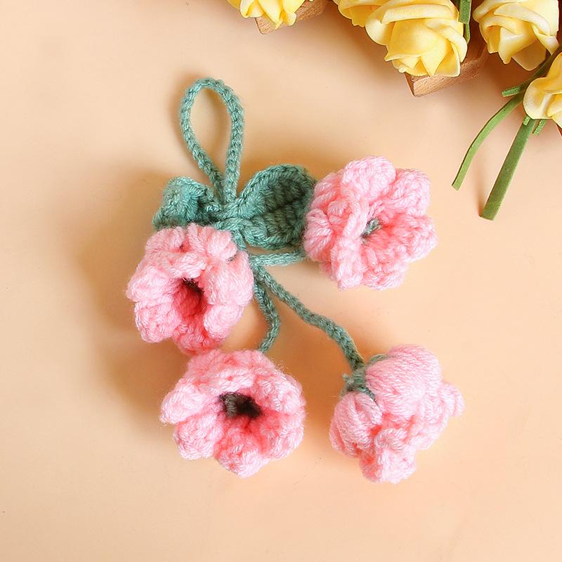 Lily of the Valley Woolen Bag Charm with Preserved Flowers – Girlish Heart Keychain Gift