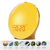 Sunrises Simulation Alarm Clock Wake Up Light with Adjustable Colorful Night Light Radio 2 Alarms Wood Grains Desk Clock