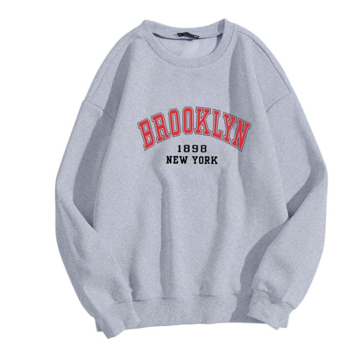Unisex Korean Style Long Sleeve Letter Print Sweatshirt - Autumn/Winter Round Neck Pullover