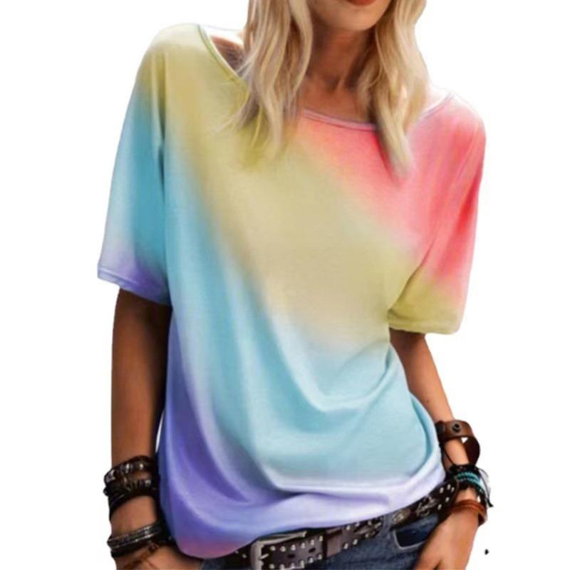 BITCED Blusas y Camisas Casuales de Moda para Mujer de Manga Corta con Cuello Redondo