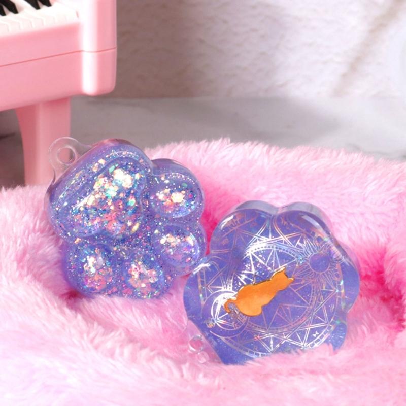Animal Resin Mold Cat-Paw Silicone Epoxy Casting Mold for DIY Pendant Jewelry Making Handmade Lovely Keychain Craft