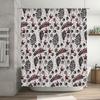 Black Red White Printed Shower Curtain Fabric Decorative Bath Room Waterproof Washable Decoration 180x243cm