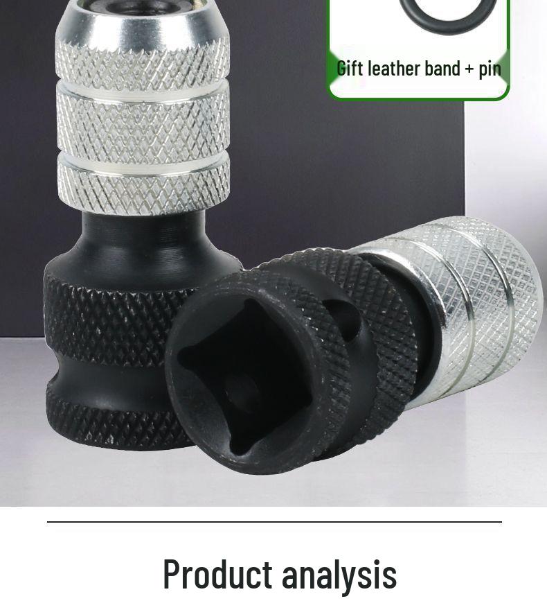 Telescopic Electric Wrench Adapter with Magnetic Hex and Double Phillips/Slotted Bits