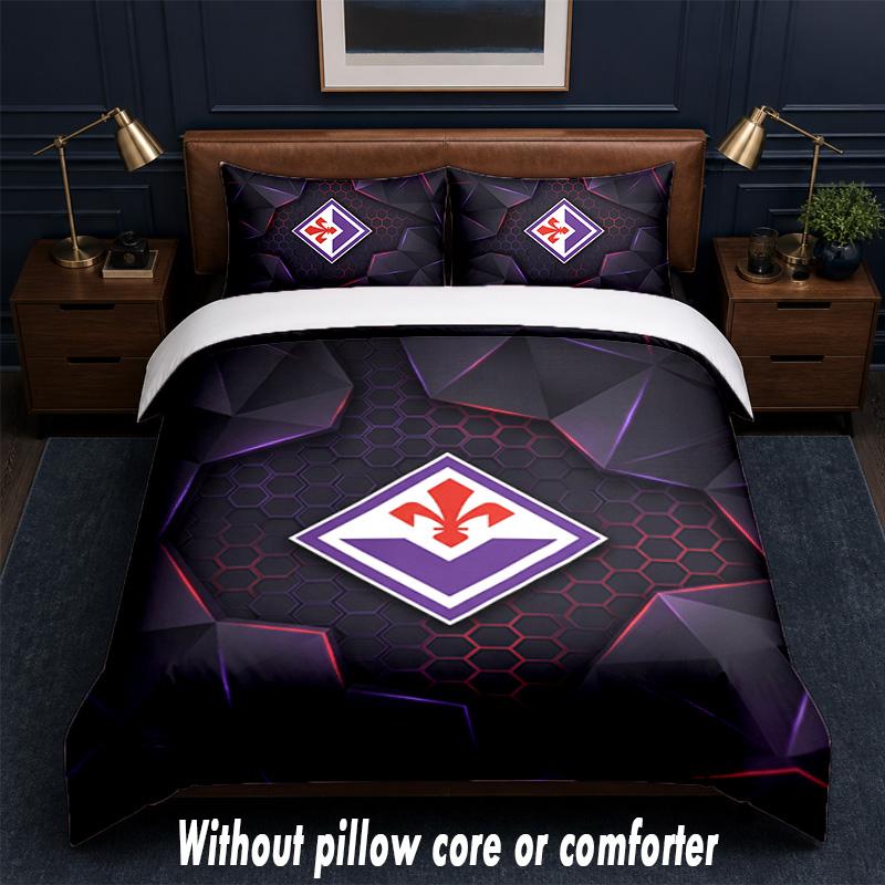 Designové povlečení Fiorentina FC 1 povlak na přikrývku + 2 povlaky na polštář Měkké prodyšné domácí lůžkoviny