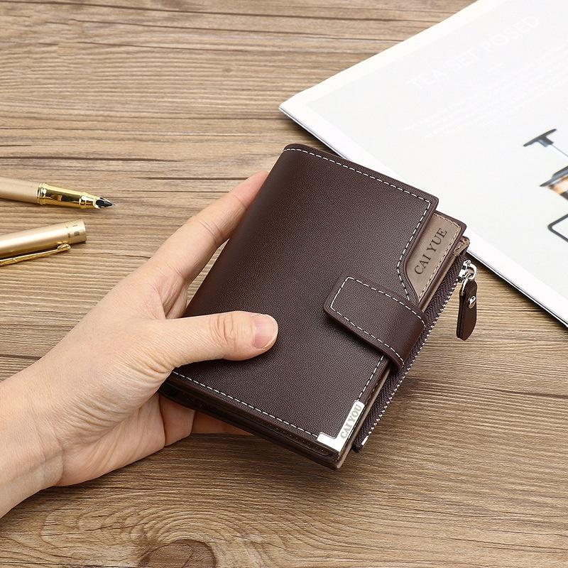 Pu Leather Men Wallets Short Design Card Holder Photo Holder Male Purse Vintage Coin Holder Men Wallets