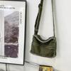 2024 Japanese Ins Canvas Retro Women's Shoulder Bag with Frayed Edges