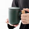 Changbaosen Ceramic Tea Mug with Infuser and Wooden Handle