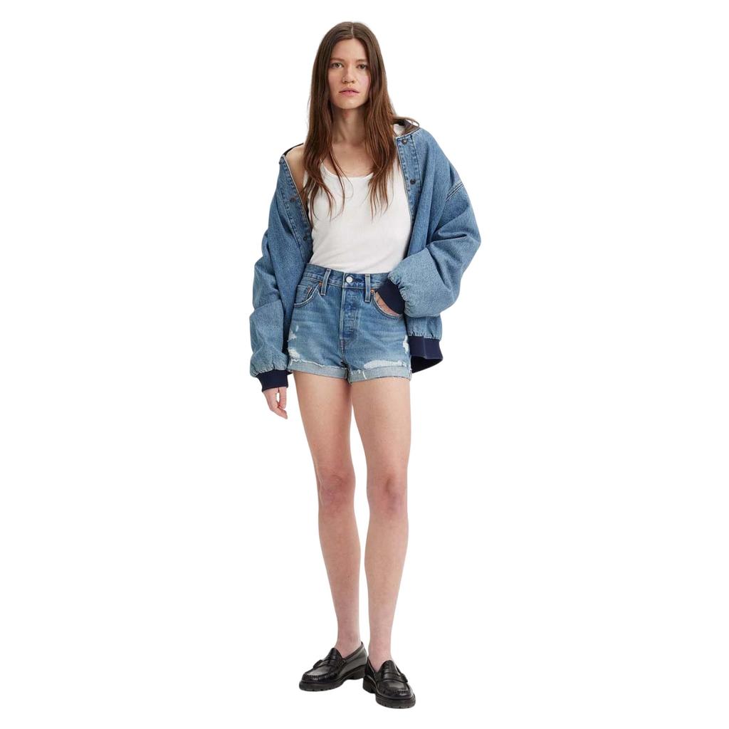 Levis Womens/Ladies 501 Selvedge High Rise Casual Shorts