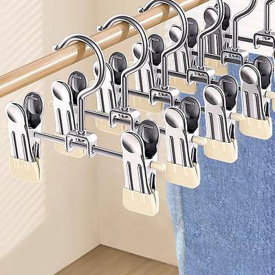 5-Pack Seamless Stainless Steel Trouser Rack Adjustable Stainless Steel Shoe Rack Trouser Rack Boots Hanger Portable