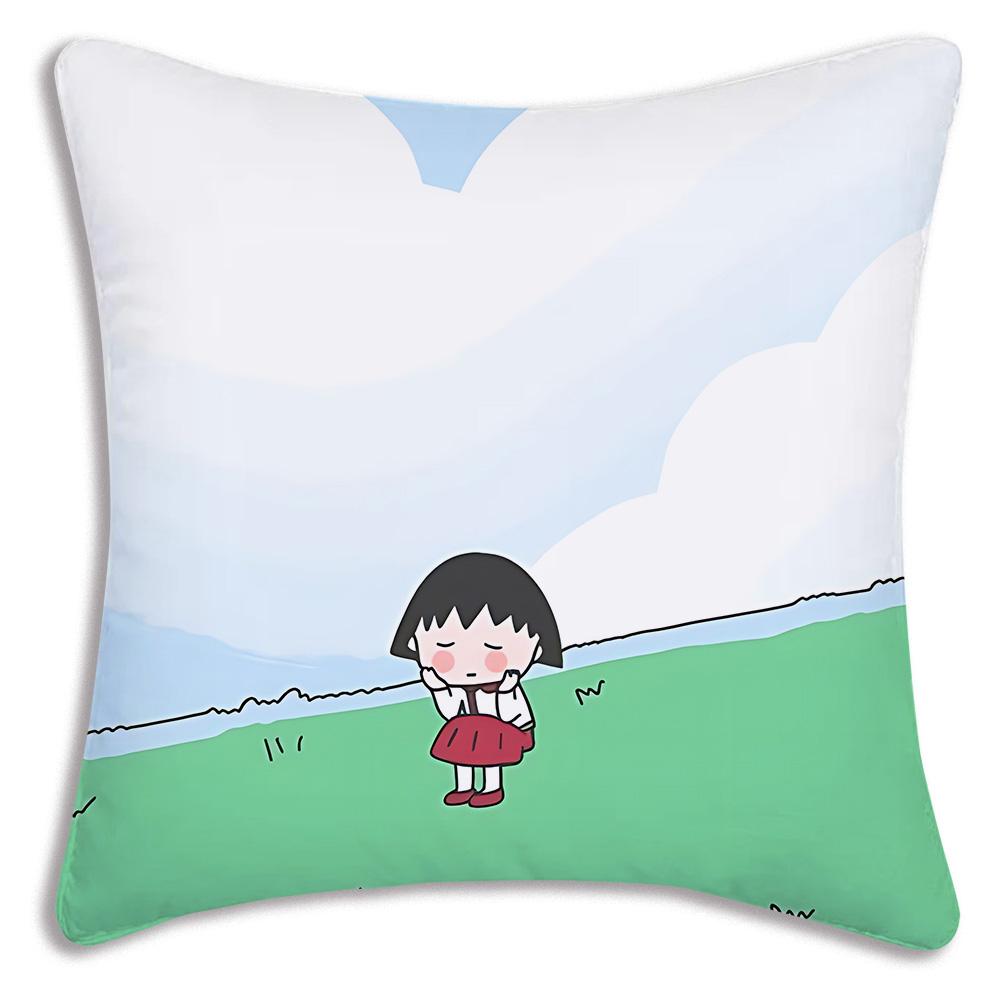 Anime Chibi M-Maruko-chanS Povlaky na polštáře Kreslený Dekorativní na pohovku Domácí Oboustranný tisk Krátký plyš Roztomilý povlak na polštář