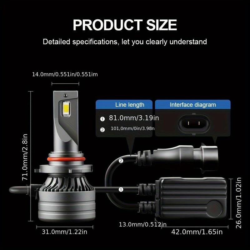 

Led Headlight Bulbs, Hi/Lo Beam, 9005/Hb3 9006/Hb4 H11, 6000K White Light, 160W, Canbus Fast Cooling 80,000Hrs Lifetime For Cars H11