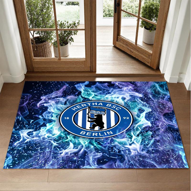 hertha bsc FC Design Crystal Velvet Rug Soft Decorative Mat for Bedroom Entrance