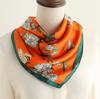New Beautiful Peach Blossom Silk Scarf Sunscreen Shawl Butterfly Bird Scarf Simulation Silk 71cm Square Scarf Professional Scarf Women