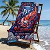 Custom Name Personalized Atletico Madrid Print Beach Towel, for Trip Camping Beach Party Home Decor, Birthday Gift for Family & Friends