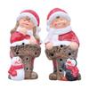 Festives LED Illuminating Ceramic Boy Girl Figurine Holiday Gift for Christmas Nightlight Table Centerpieces Decoration