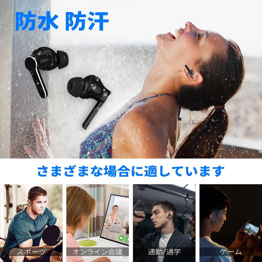 2025 Latest Bluetooth Wireless HIFI Sound Low Instant Single or for Web and Compatible with iPhone and Android Earbuds, Earbuds, Full-Range Quality,