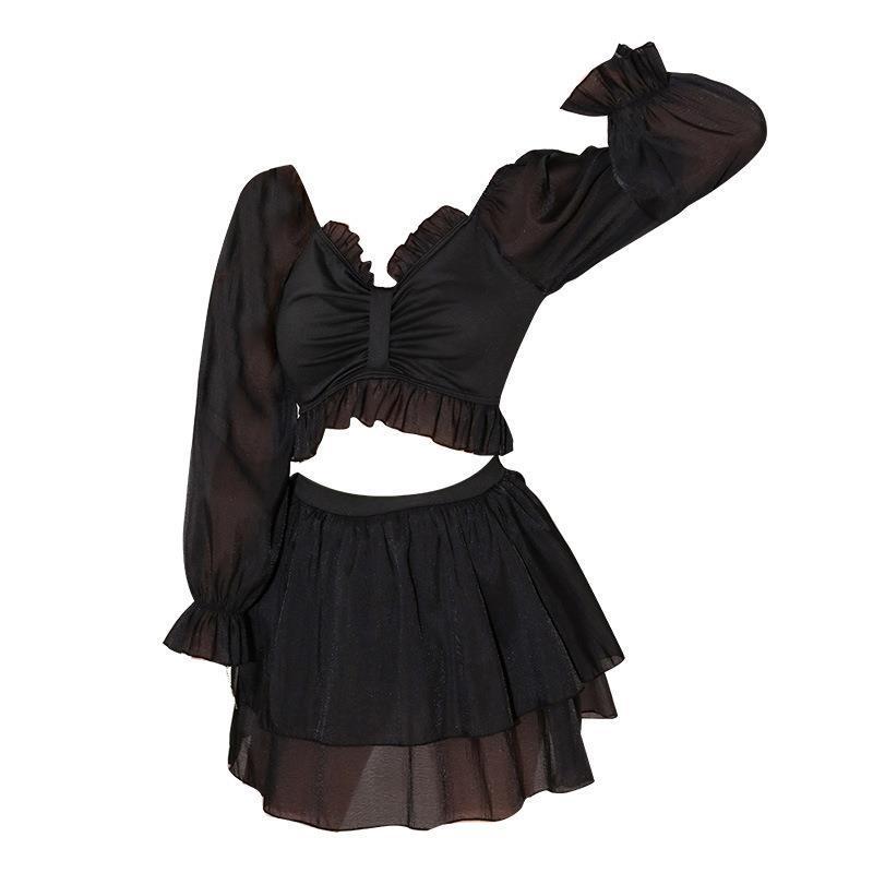 2024 Women's Long Sleeve Split Swimsuit: Advanced Fresh Style Two-Piece Summer Set