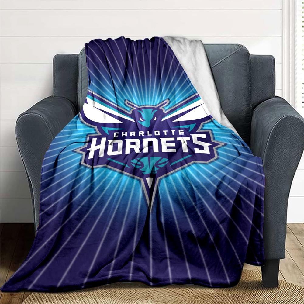Charlotte Hornets Print Flannel Blanket High Quality Warm Comfortable Cover for All Seasons Perfect for Gifts Home Decor