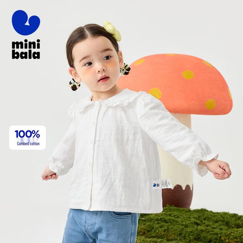 Mini Bawełniana Koszula Dziewczęca Balabala z Kołnierzykiem