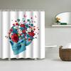 Halloween Shower Curtain 3D Printing Horror Skull Motorcycle Waterproof Bathroom Curtains Bathtub Screen Decor with 12 Pcs Hooks