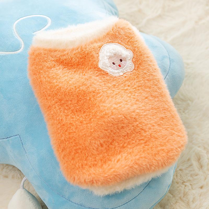 Cute Lamb Imitation Mink Patch Vest Dog Clothes Two Feet Autumn and Winter Thickened Cat Warm Pet Dog Clothing