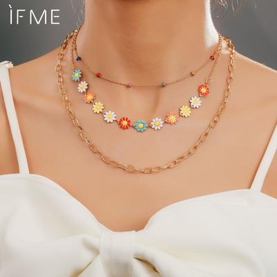Collar de Margarita Multicolor Estilo Étnico Minimalista Retro, Collar Metálico Hip-hop de Moda para Mujeres, El Mejor Regalo para Amigas